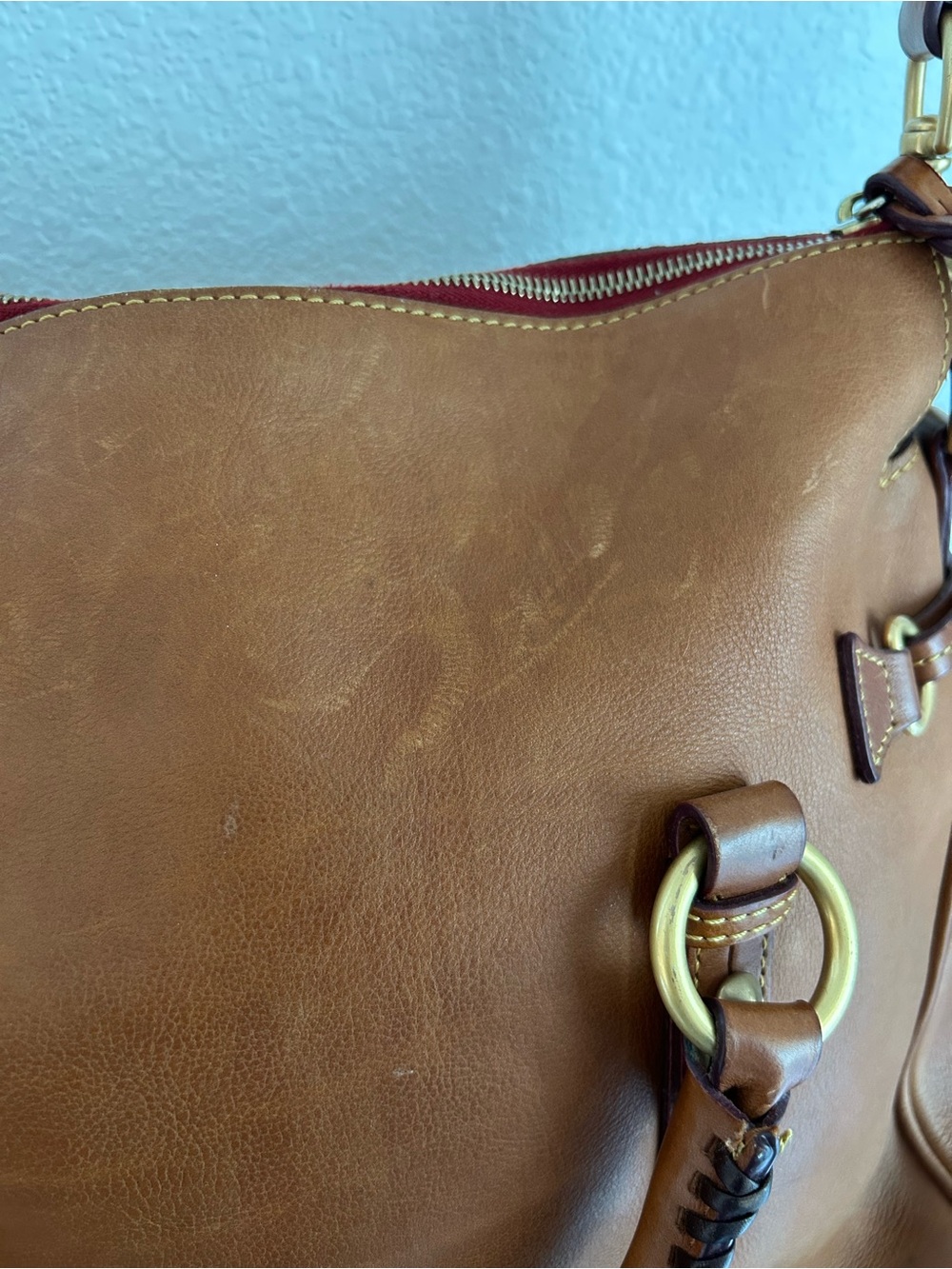 Dooney & Bourke Leather Florentine Large Satchel with Tassel Accents - Picture 9 of 15
